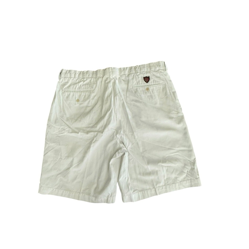 Vintage Polo Ralph Lauren Golf Fairway Shorts White Crest Pleated Men Size 38